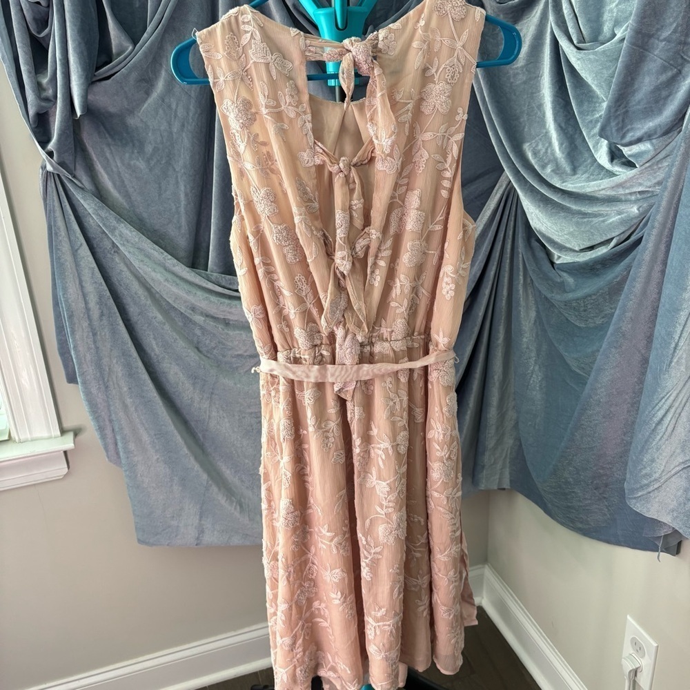 Anthropologie pink lace valentines dress size medium - Picture 3 of 9